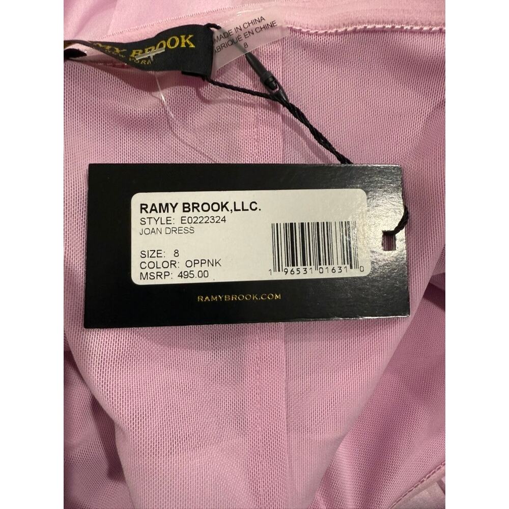 NWT Ramy Brook Women's Strapless Pink Satin Mini Dress Size 8 Party Cocktail - Picture 4 of 5